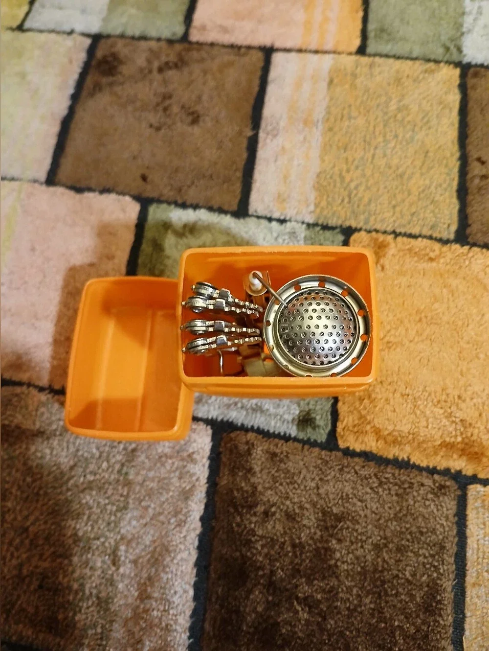 Compact Orange Camping Stove - Portable Play Accessory